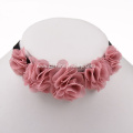 Flower Lace Choker With Black Velvet Necklace Jewelry